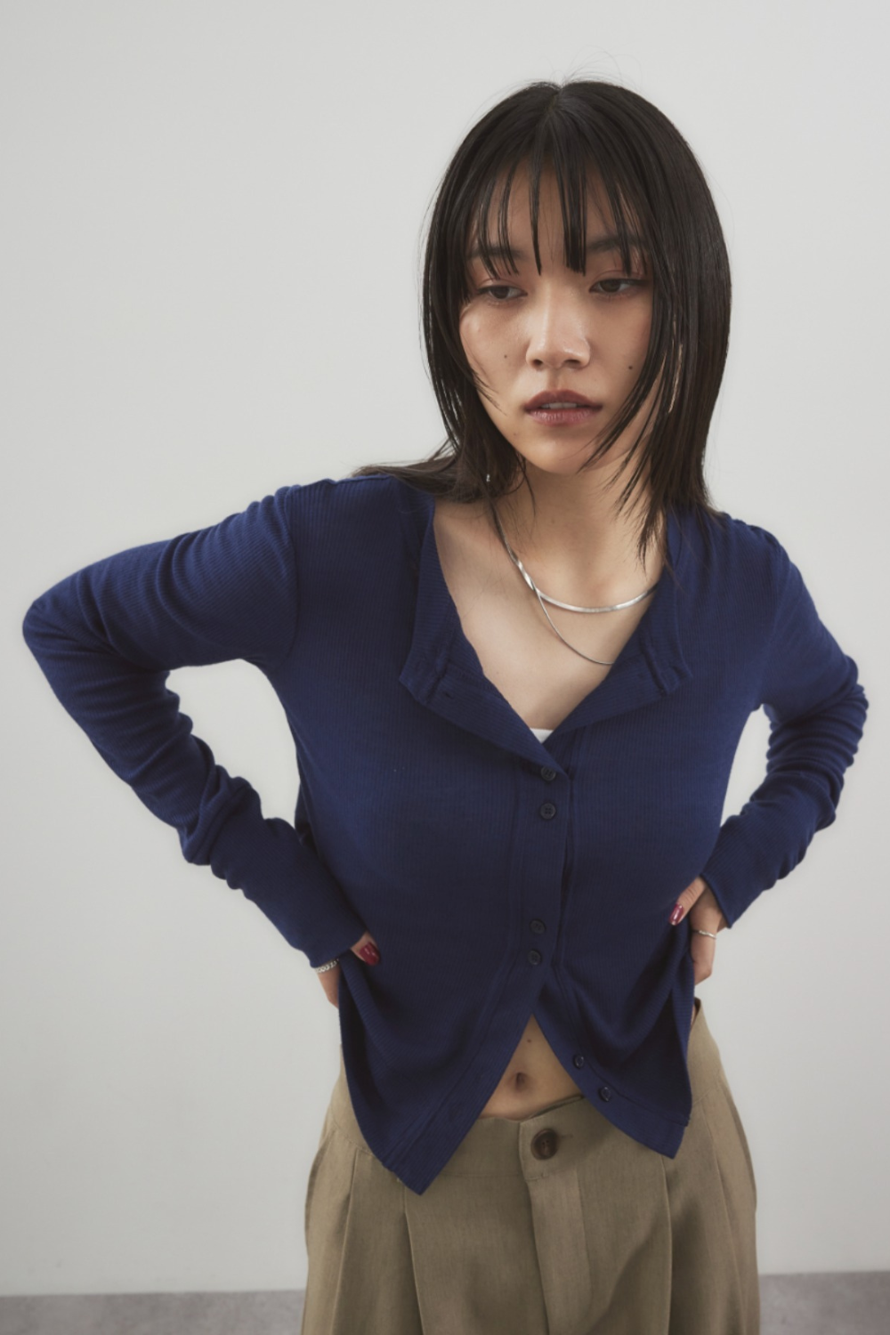 Sheer rib cardigan