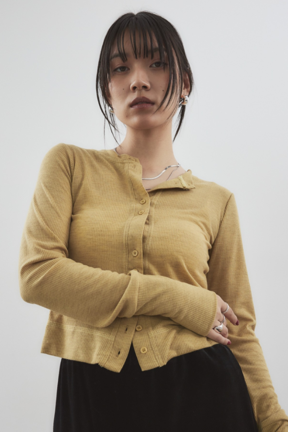 Sheer rib cardigan