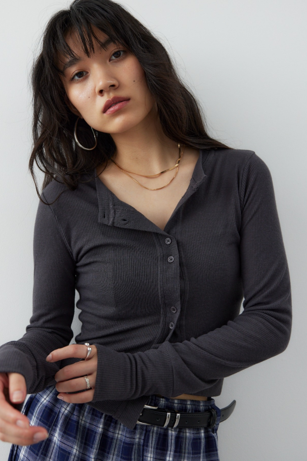 Sheer rib cardigan