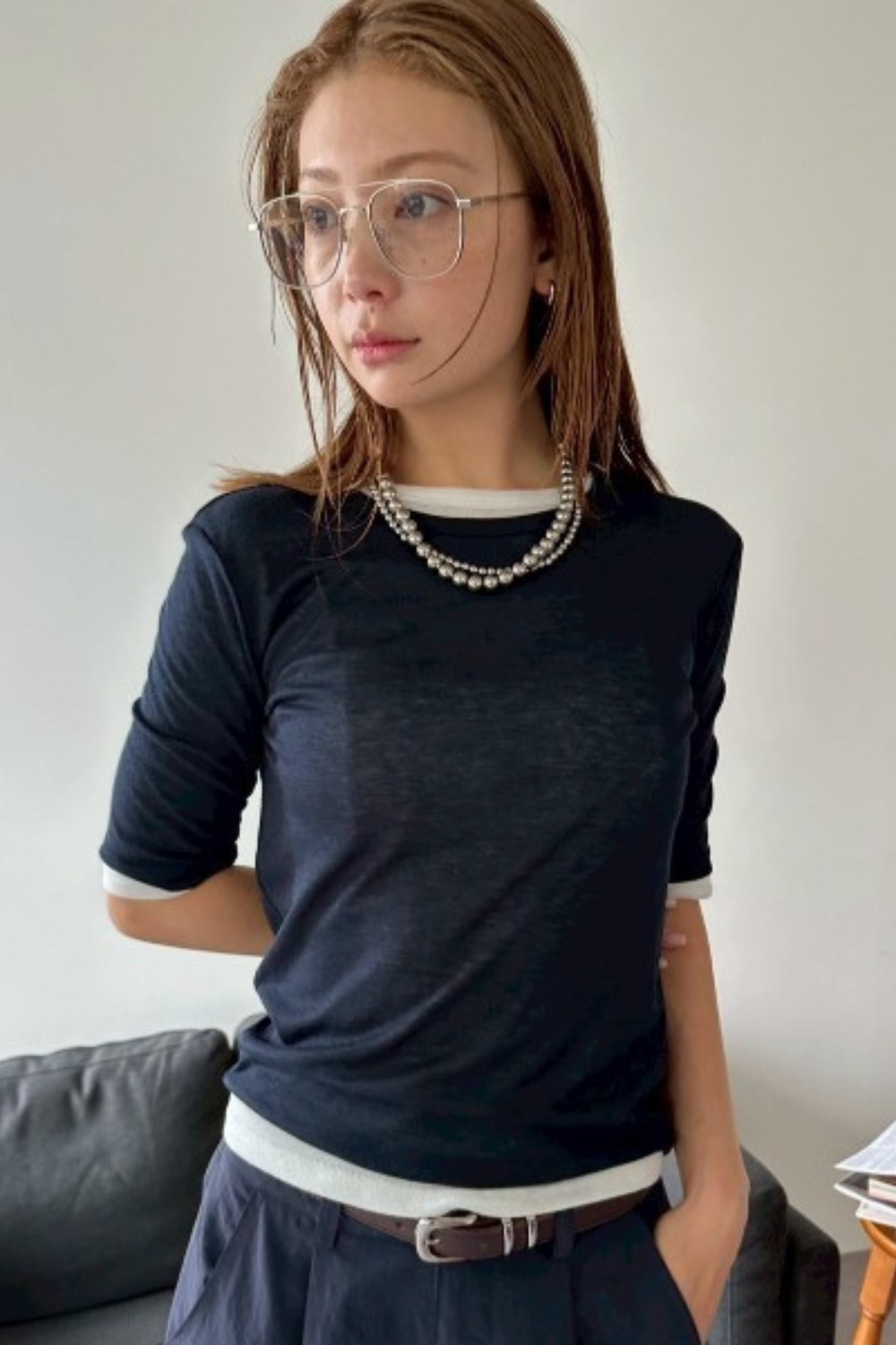 2Pack sheer half-sleeve tee