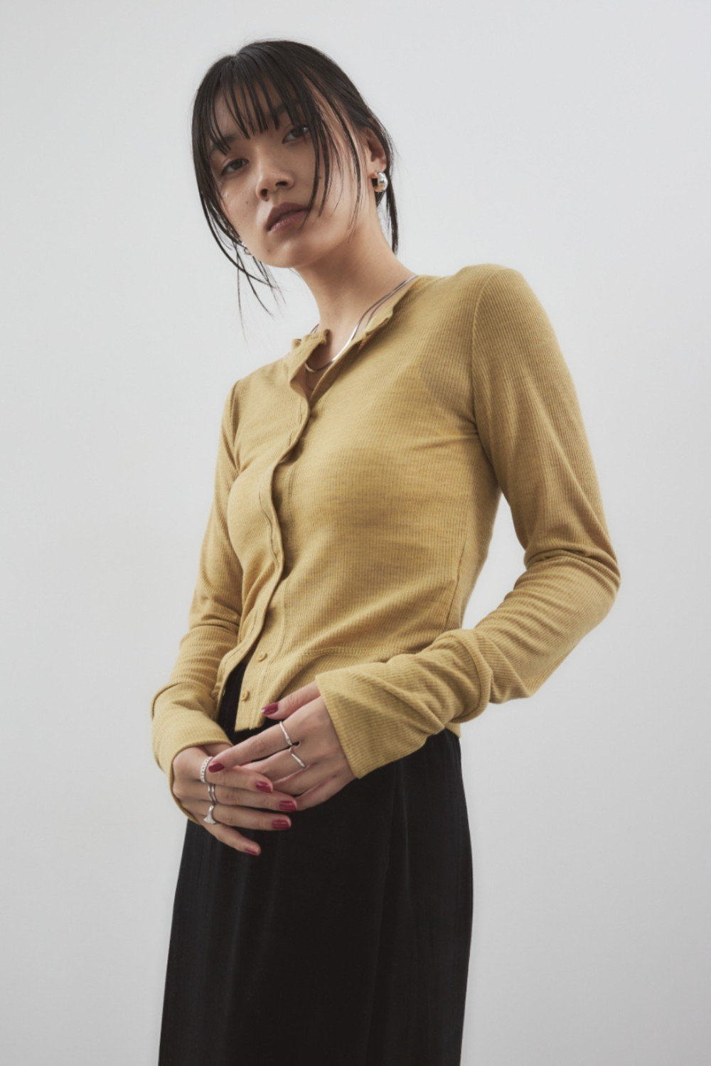 Sheer rib cardigan