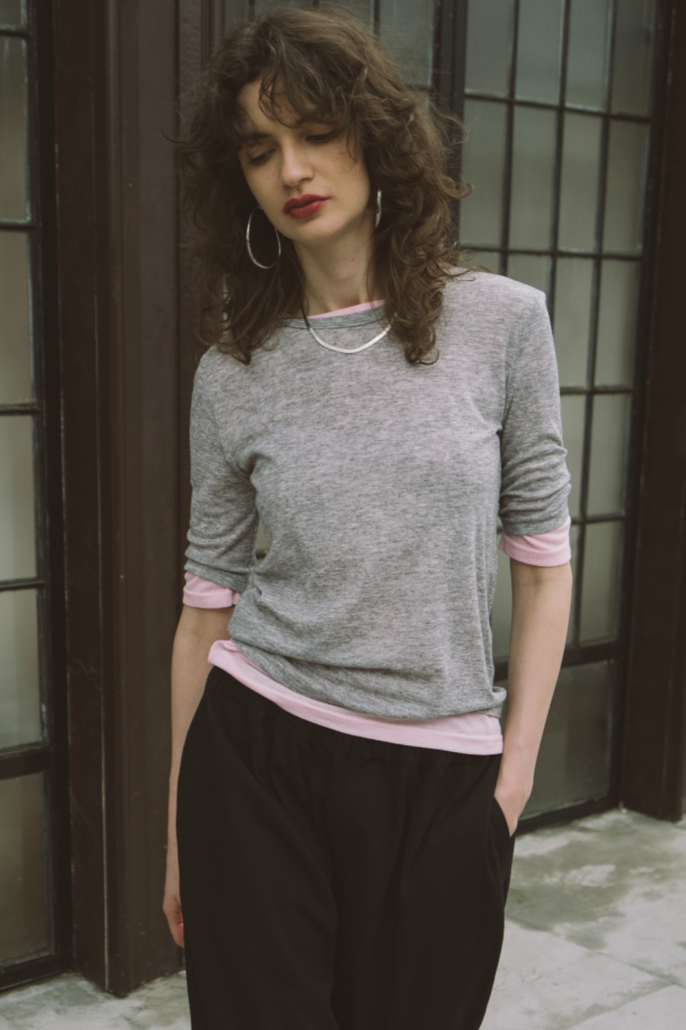 2Pack sheer half-sleeve tee