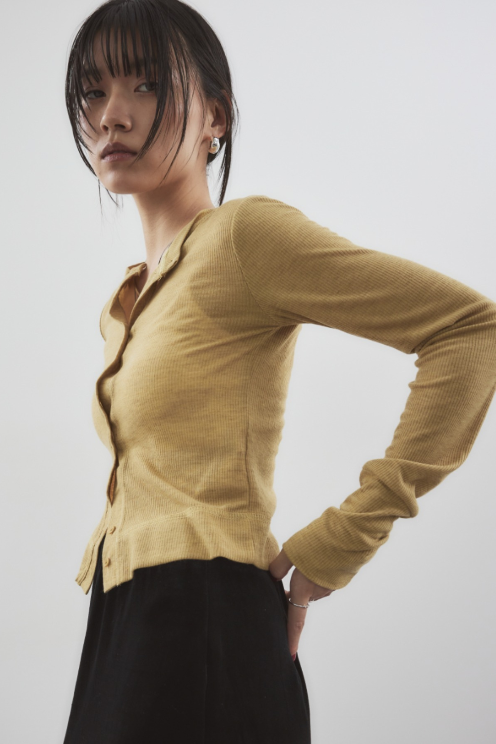 Sheer rib cardigan