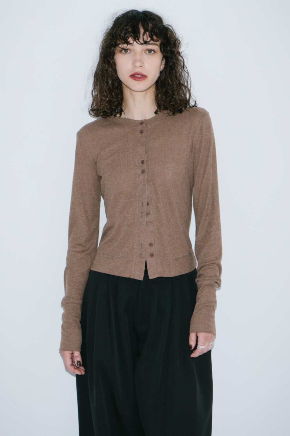 Sheer rib cardigan