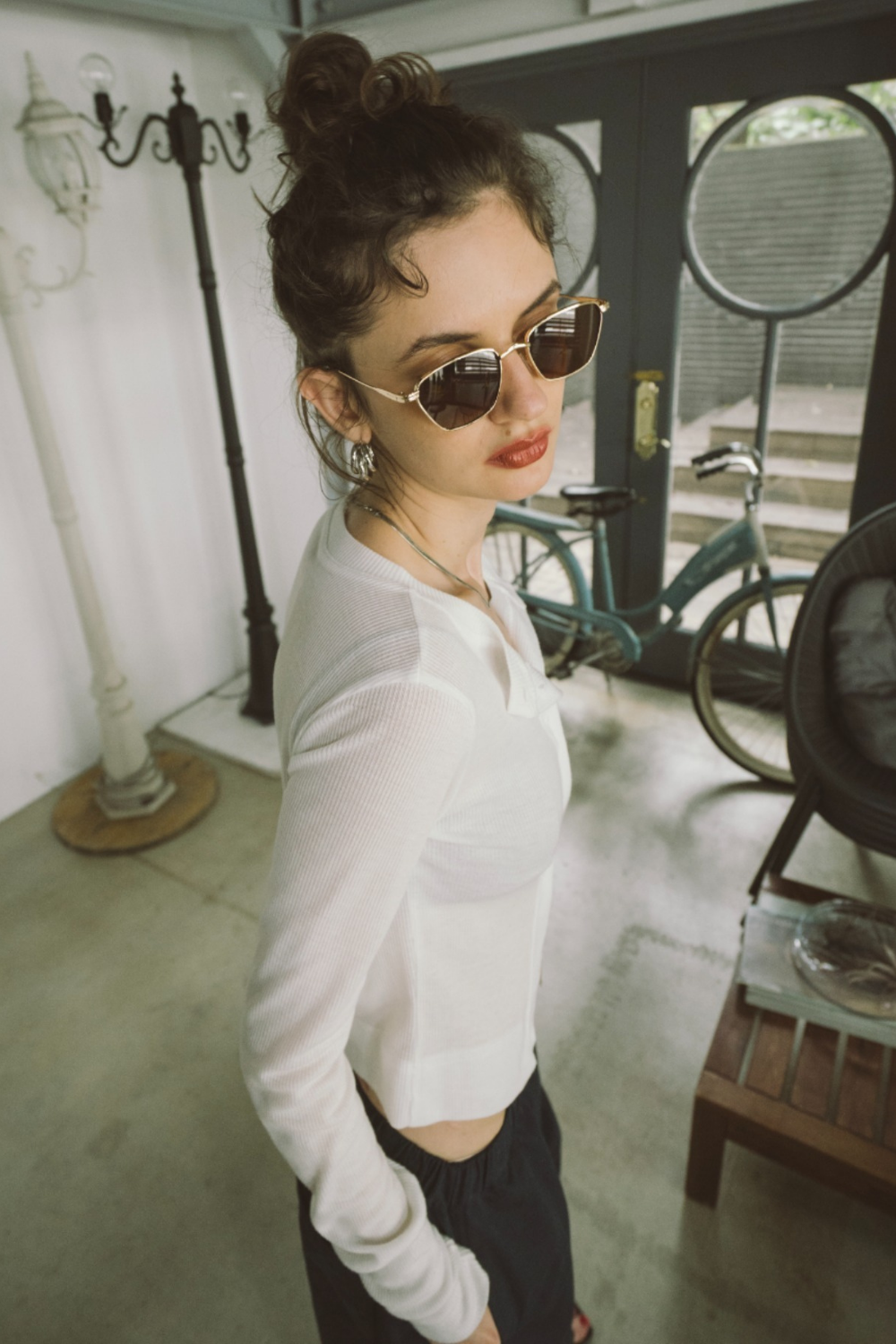 Sheer rib cardigan