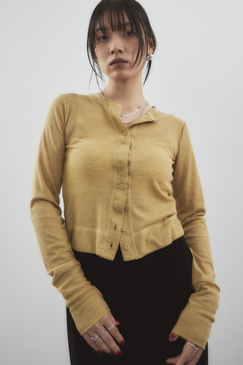 Sheer rib cardigan
