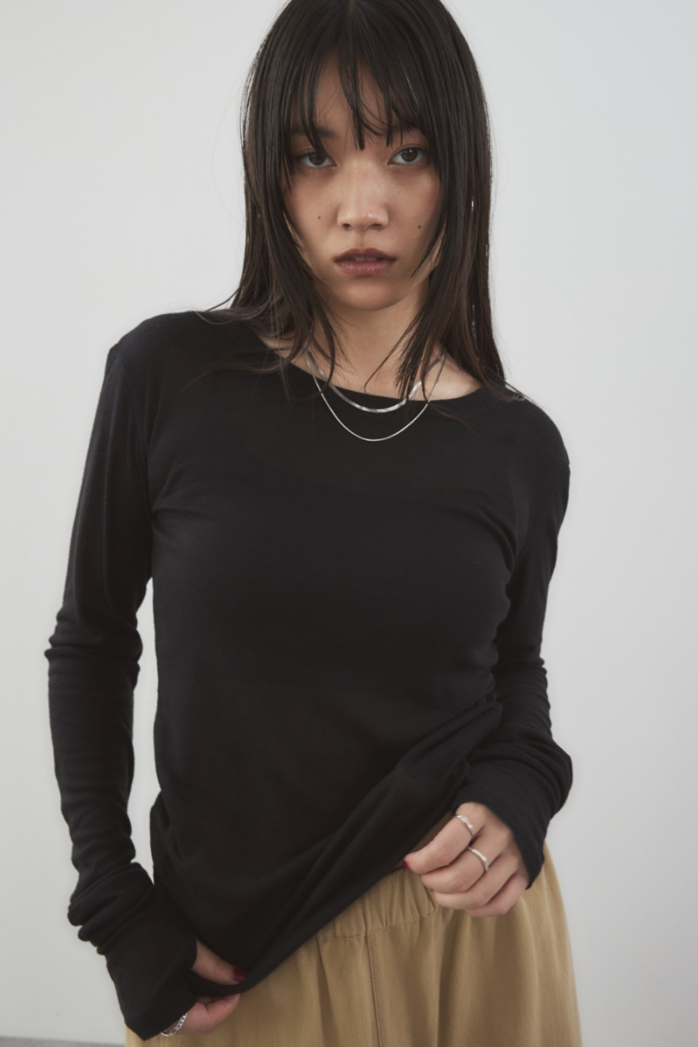 Sheer long sleeve tee
