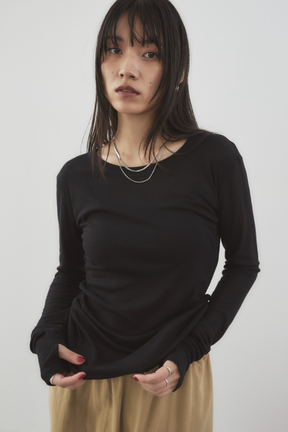 Sheer long sleeve tee