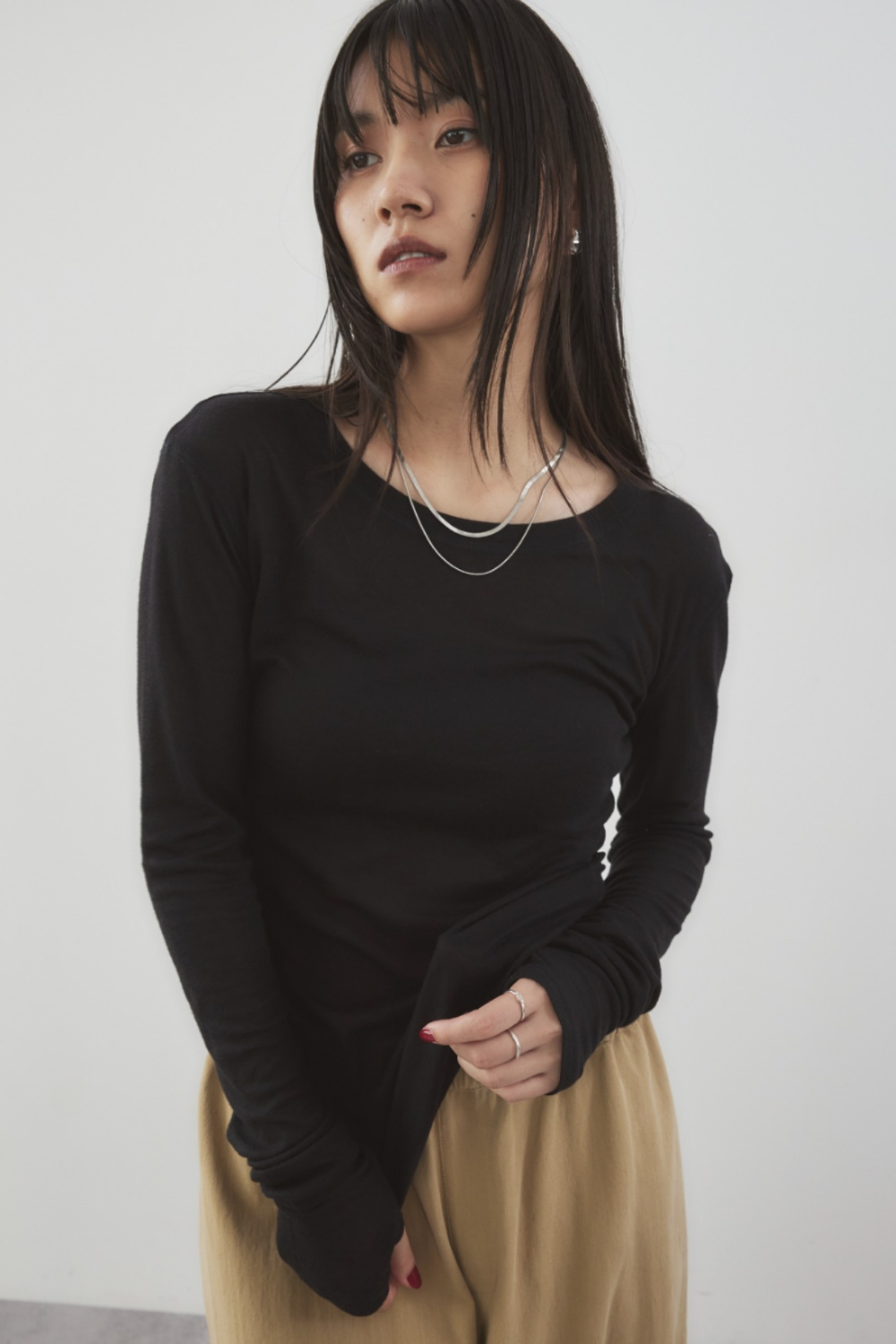 Sheer long sleeve tee