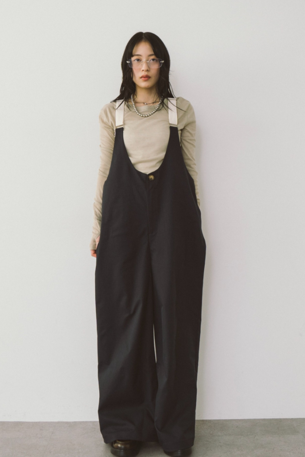 Suspender wide pants