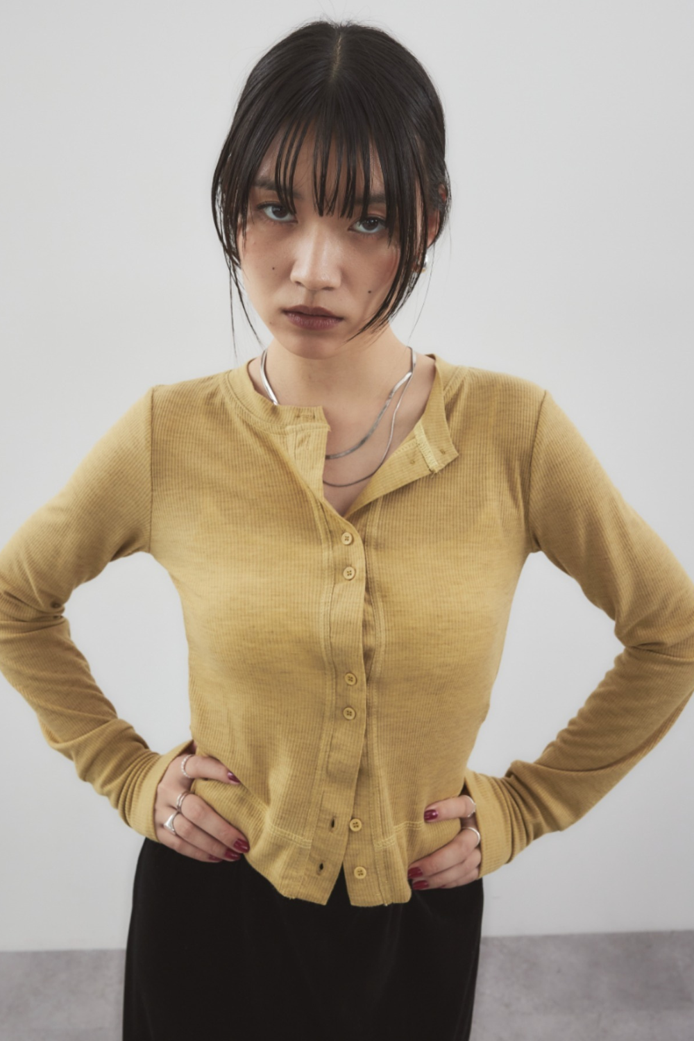 Sheer rib cardigan