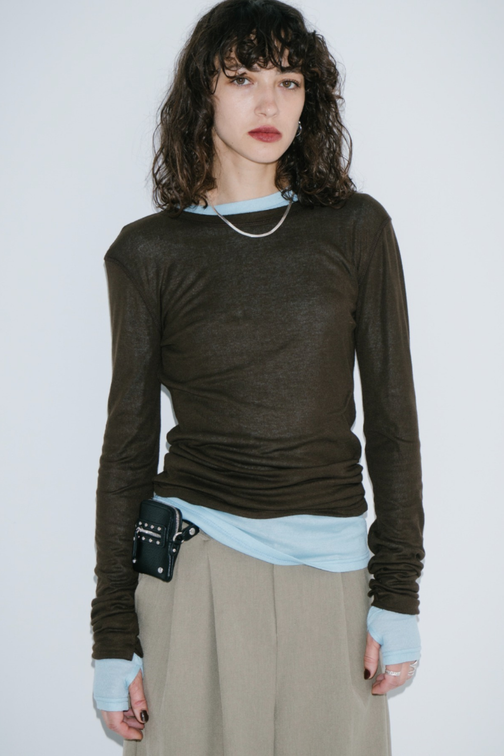 Sheer long sleeve tee