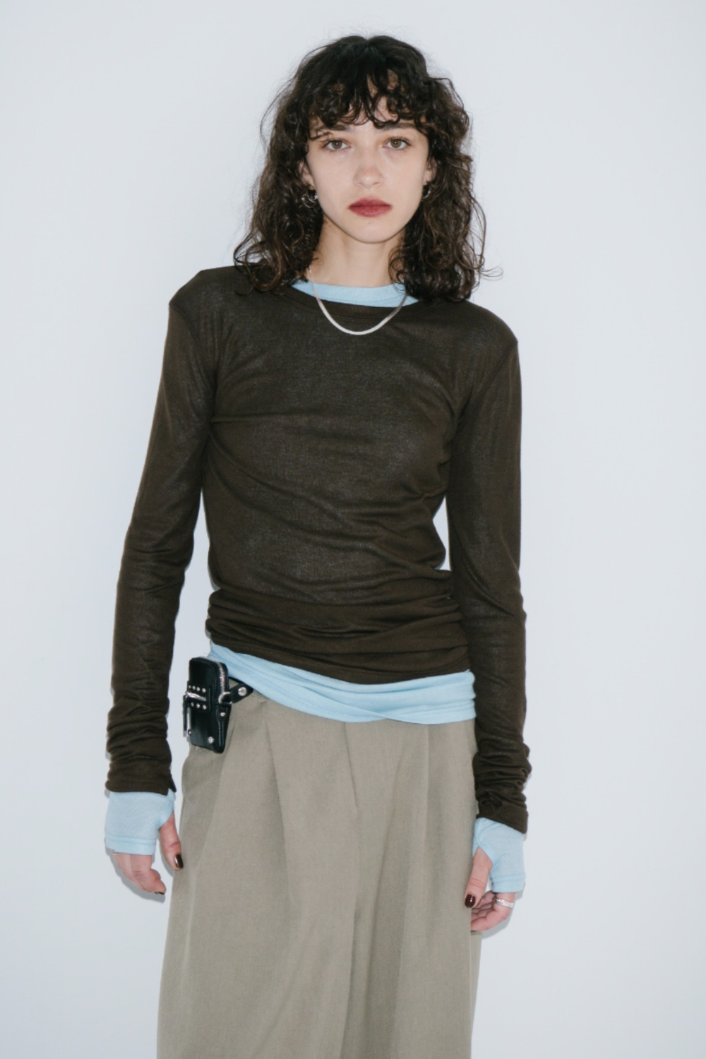 Sheer long sleeve tee