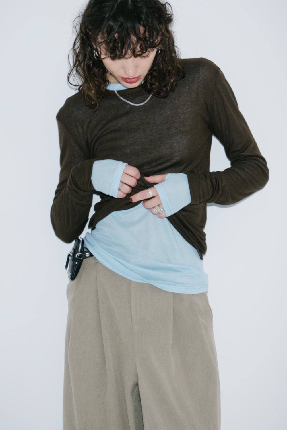 Sheer long sleeve tee