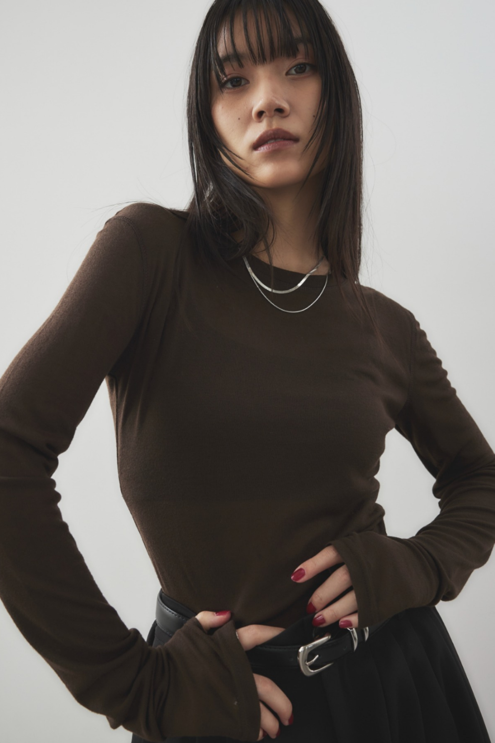 Sheer long sleeve tee
