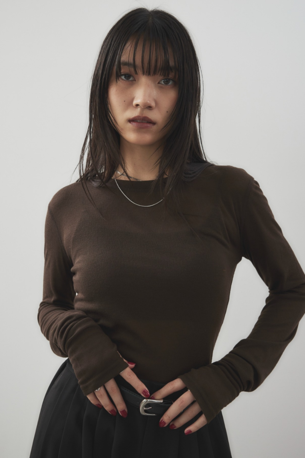 Sheer long sleeve tee