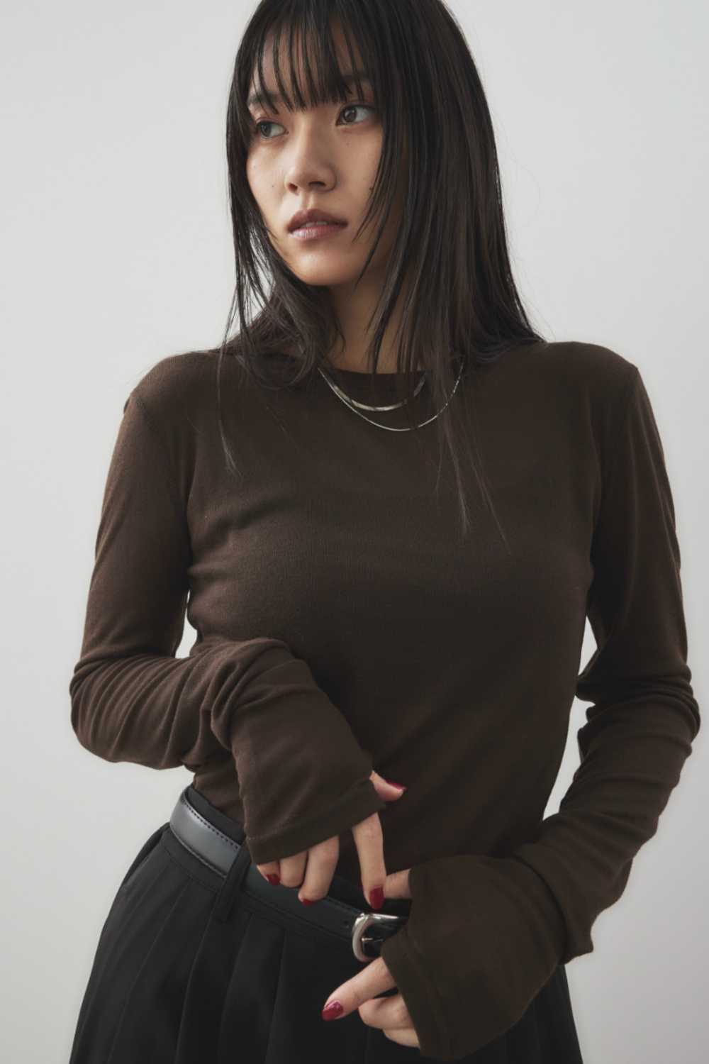 Sheer long sleeve tee