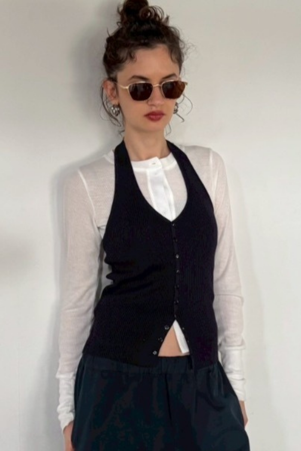 Sheer rib cardigan