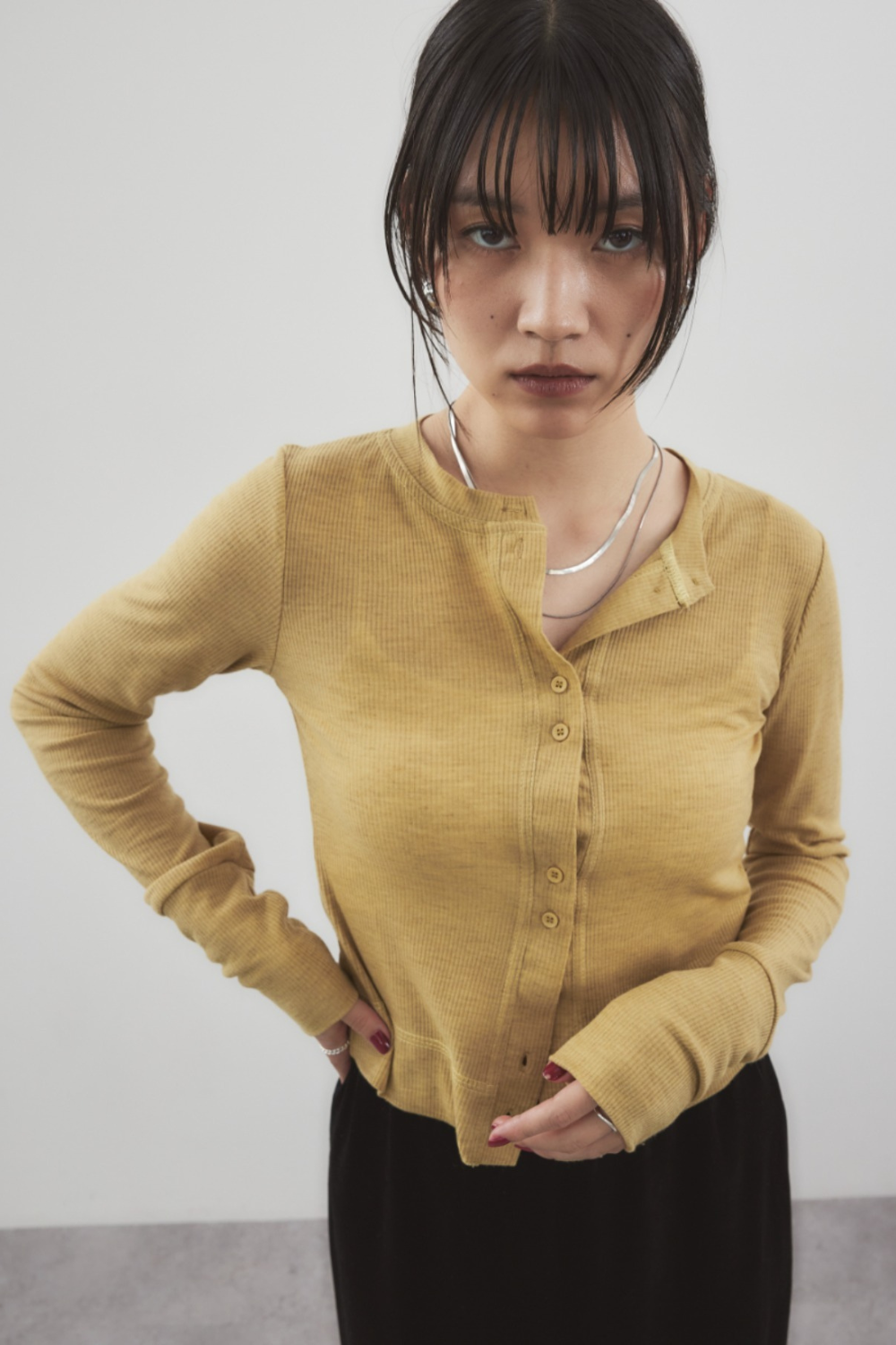 Sheer rib cardigan