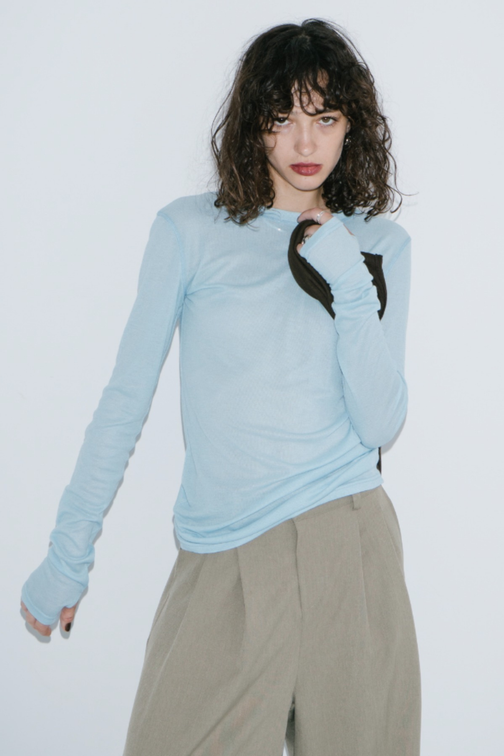 Sheer long sleeve tee