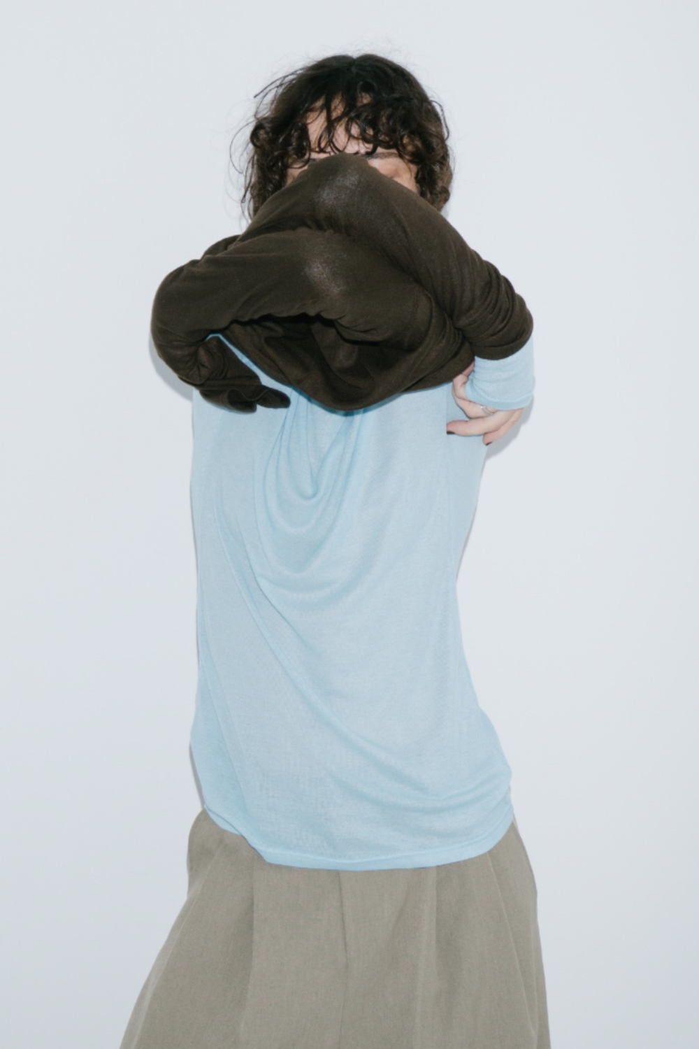 Sheer long sleeve tee