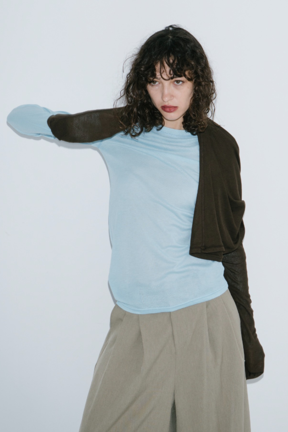 Sheer long sleeve tee