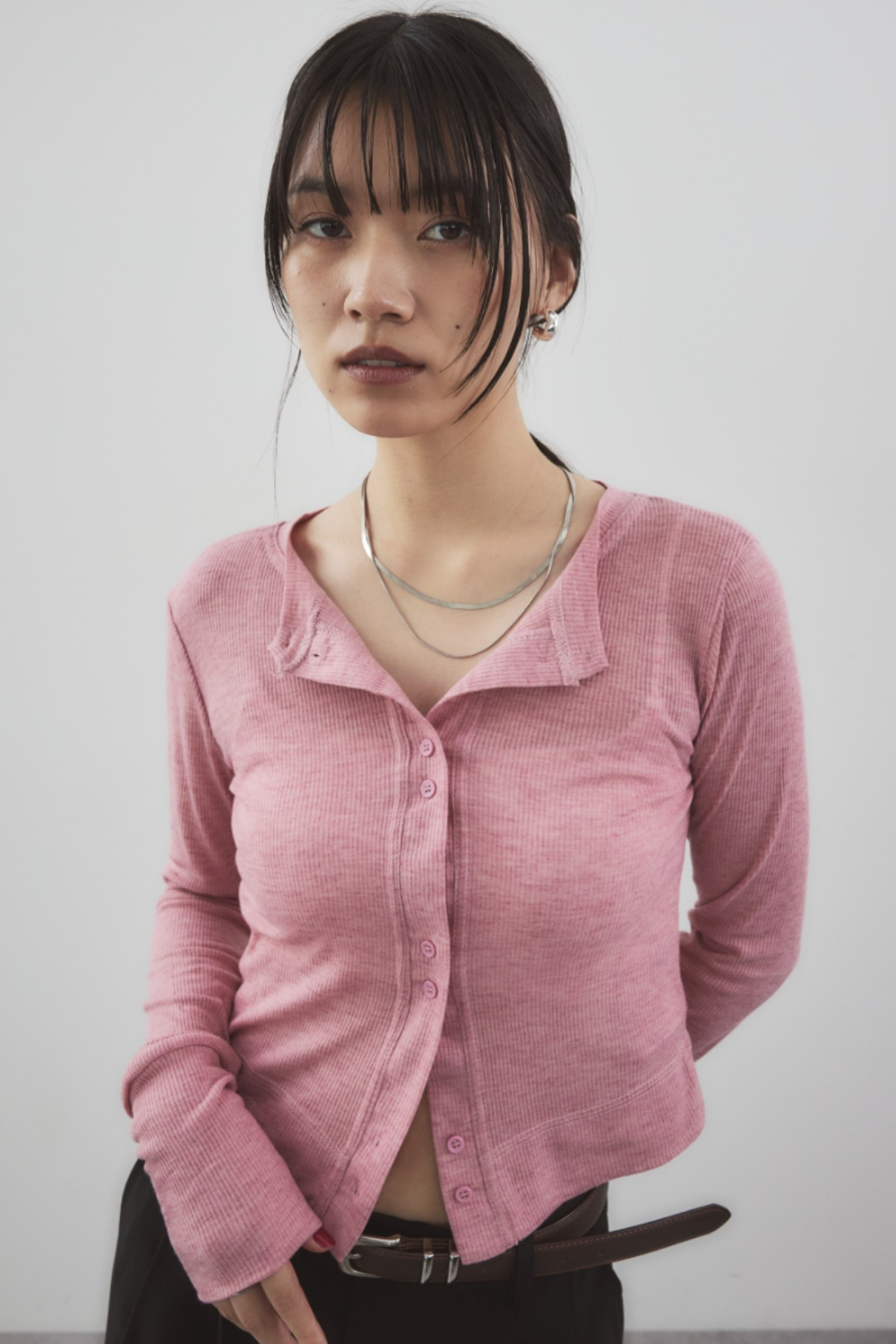 Sheer rib cardigan