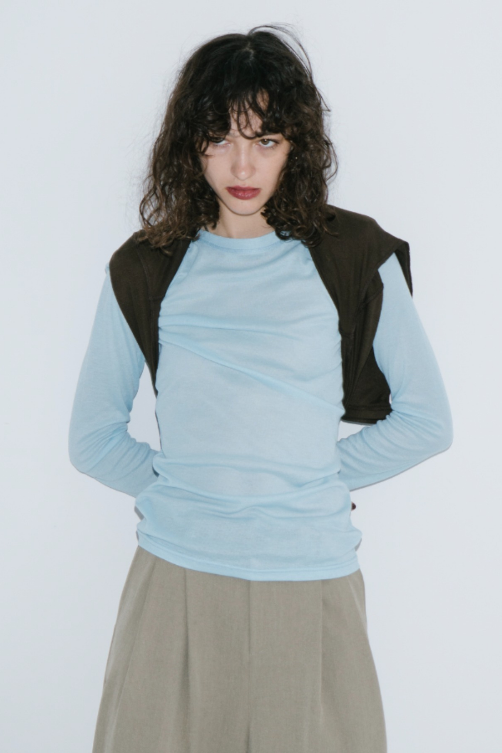 Sheer long sleeve tee