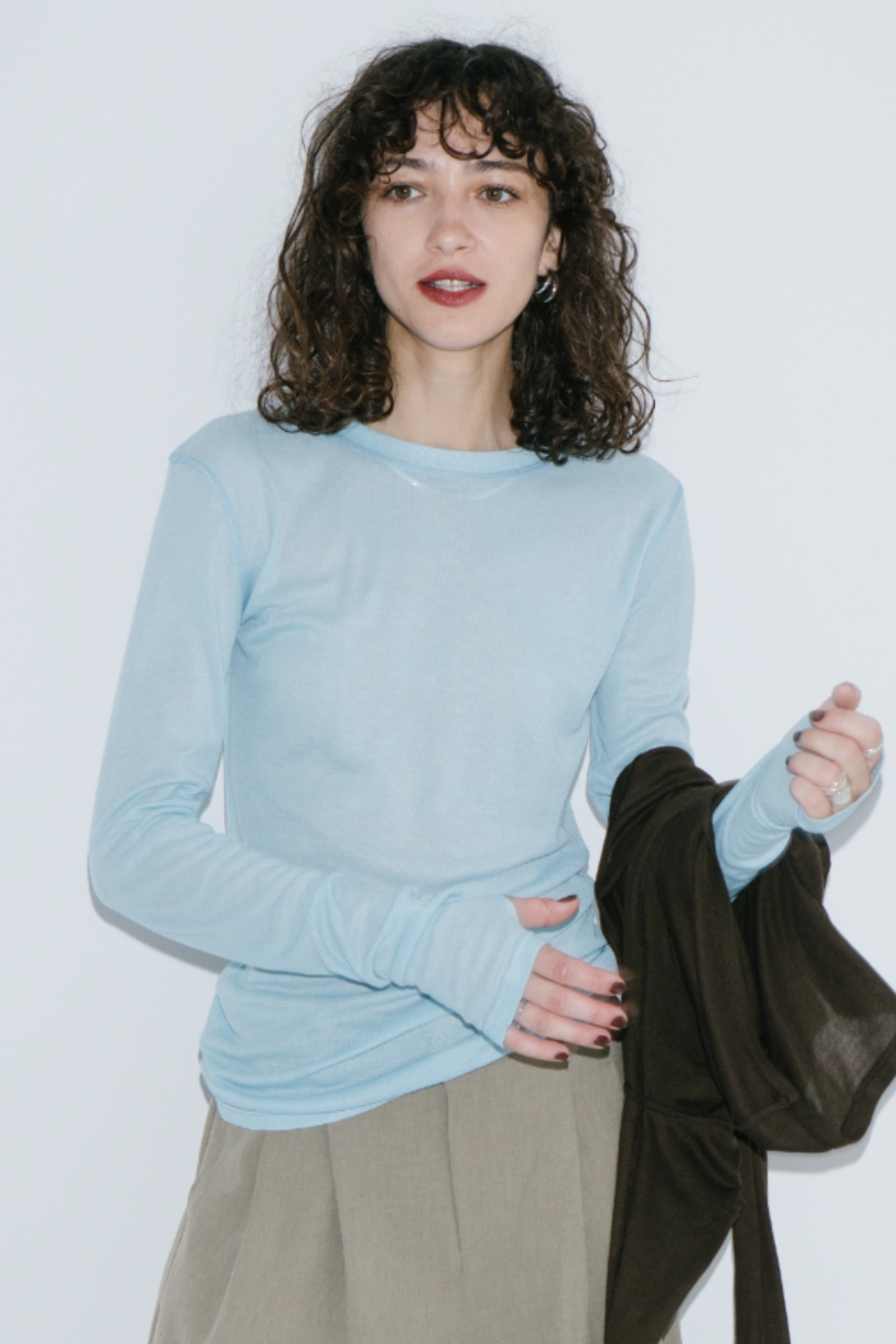 Sheer long sleeve tee