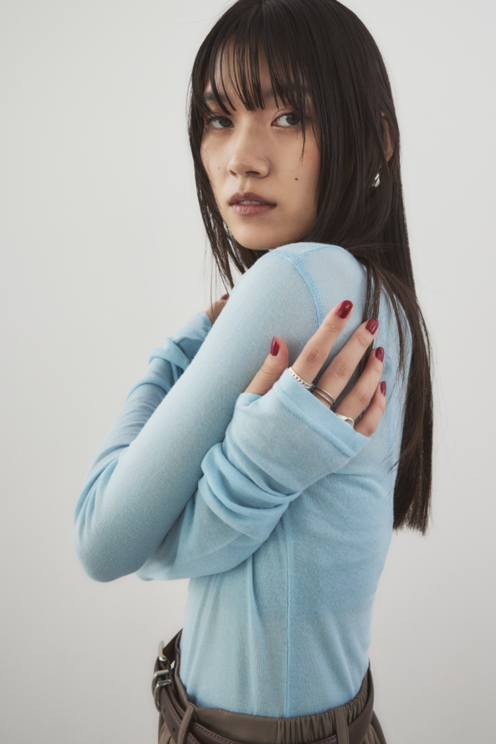 Sheer long sleeve tee