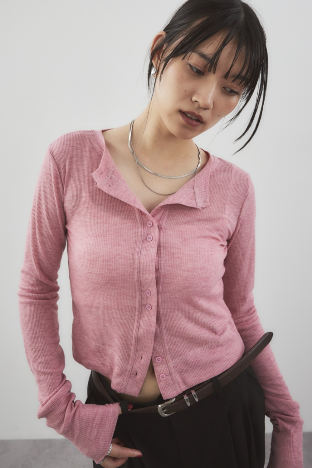 Sheer rib cardigan