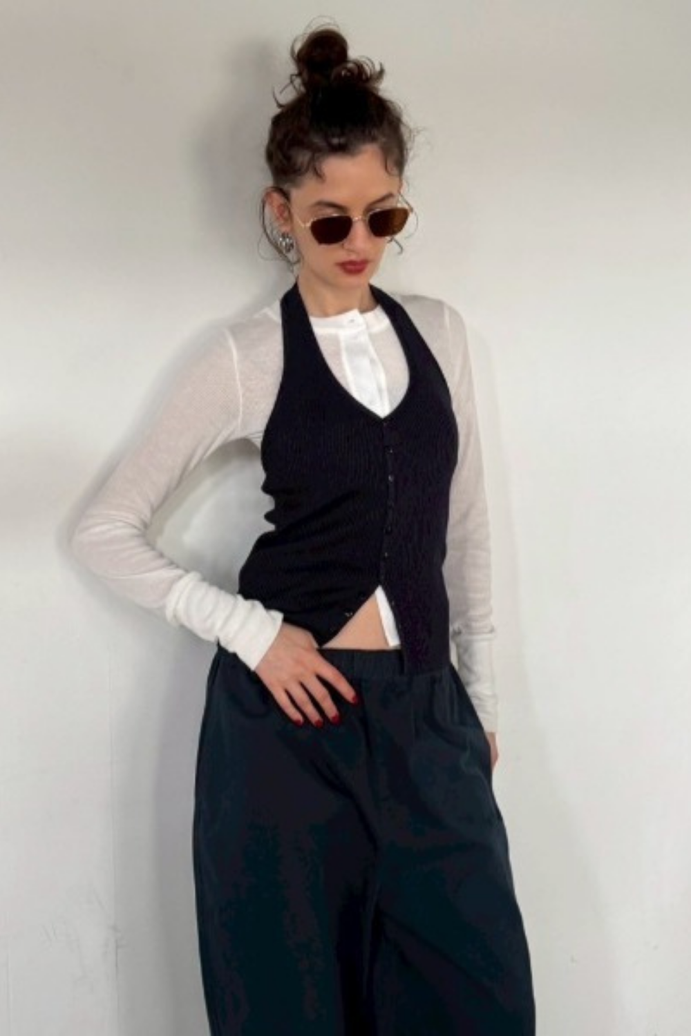 Sheer rib cardigan