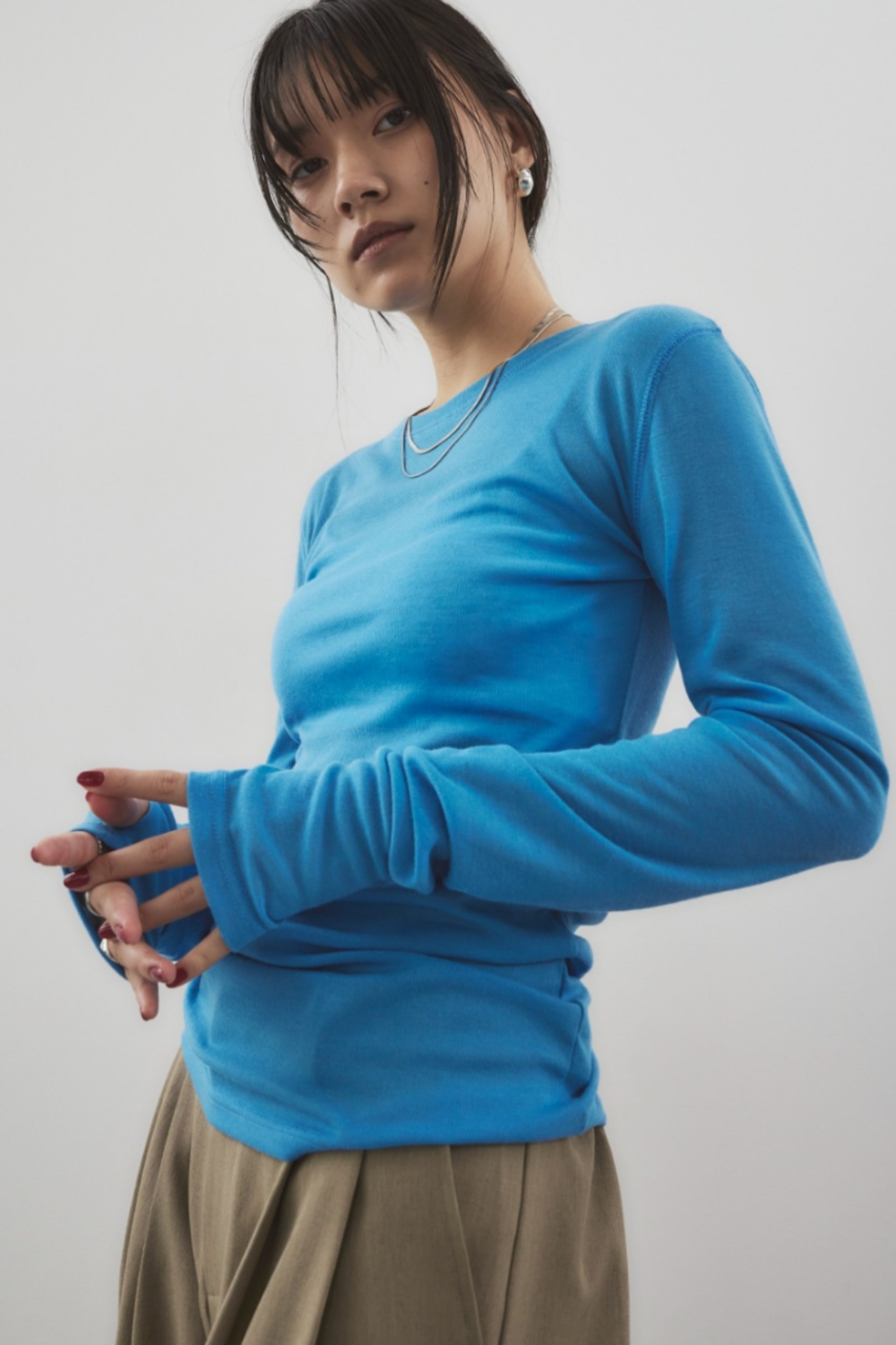 Sheer long sleeve tee