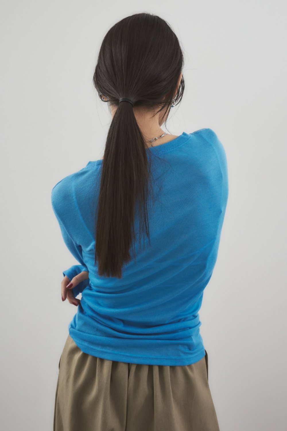 Sheer long sleeve tee