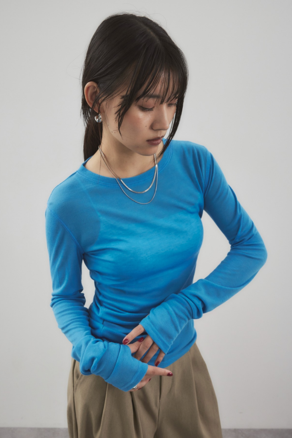 Sheer long sleeve tee