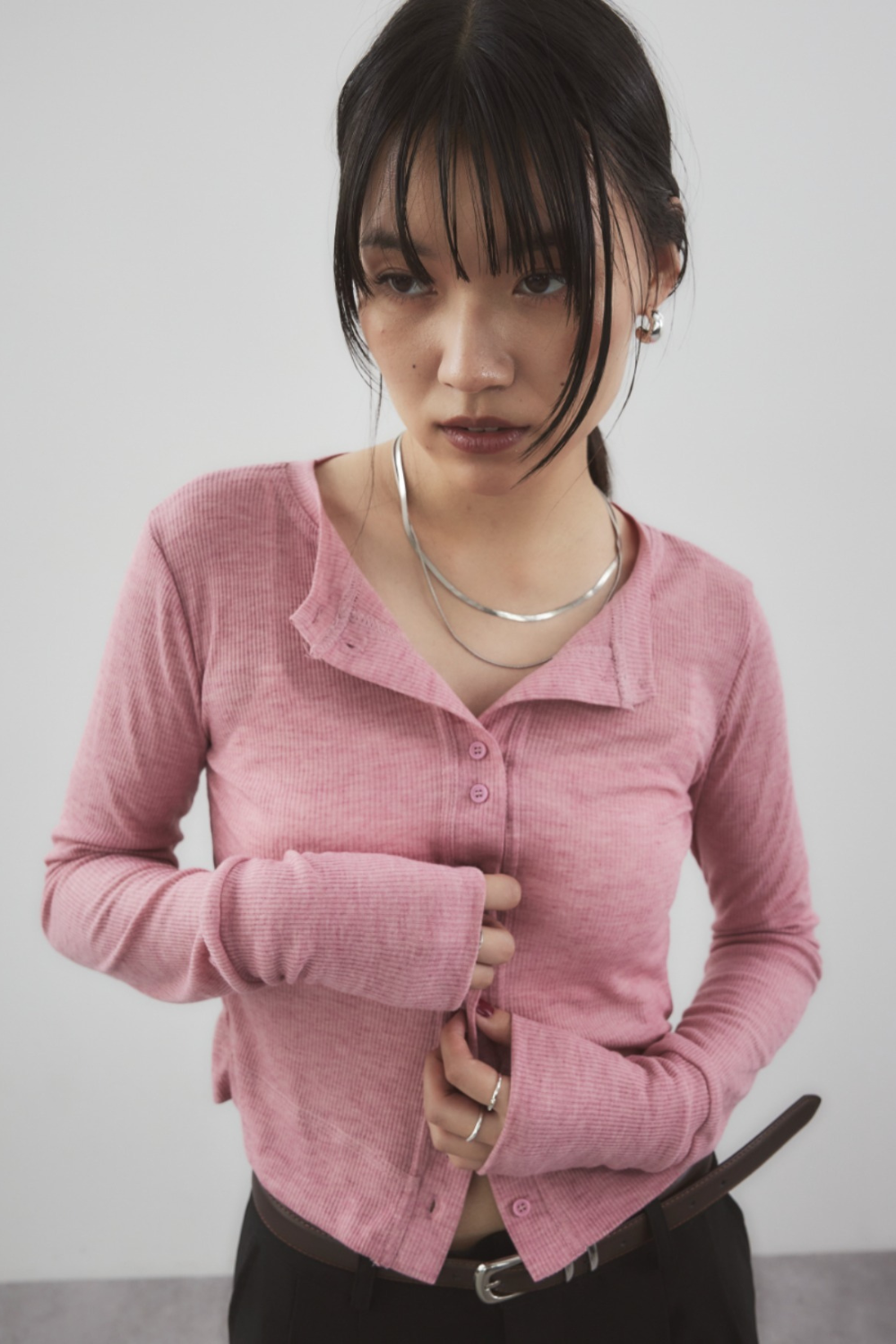 Sheer rib cardigan