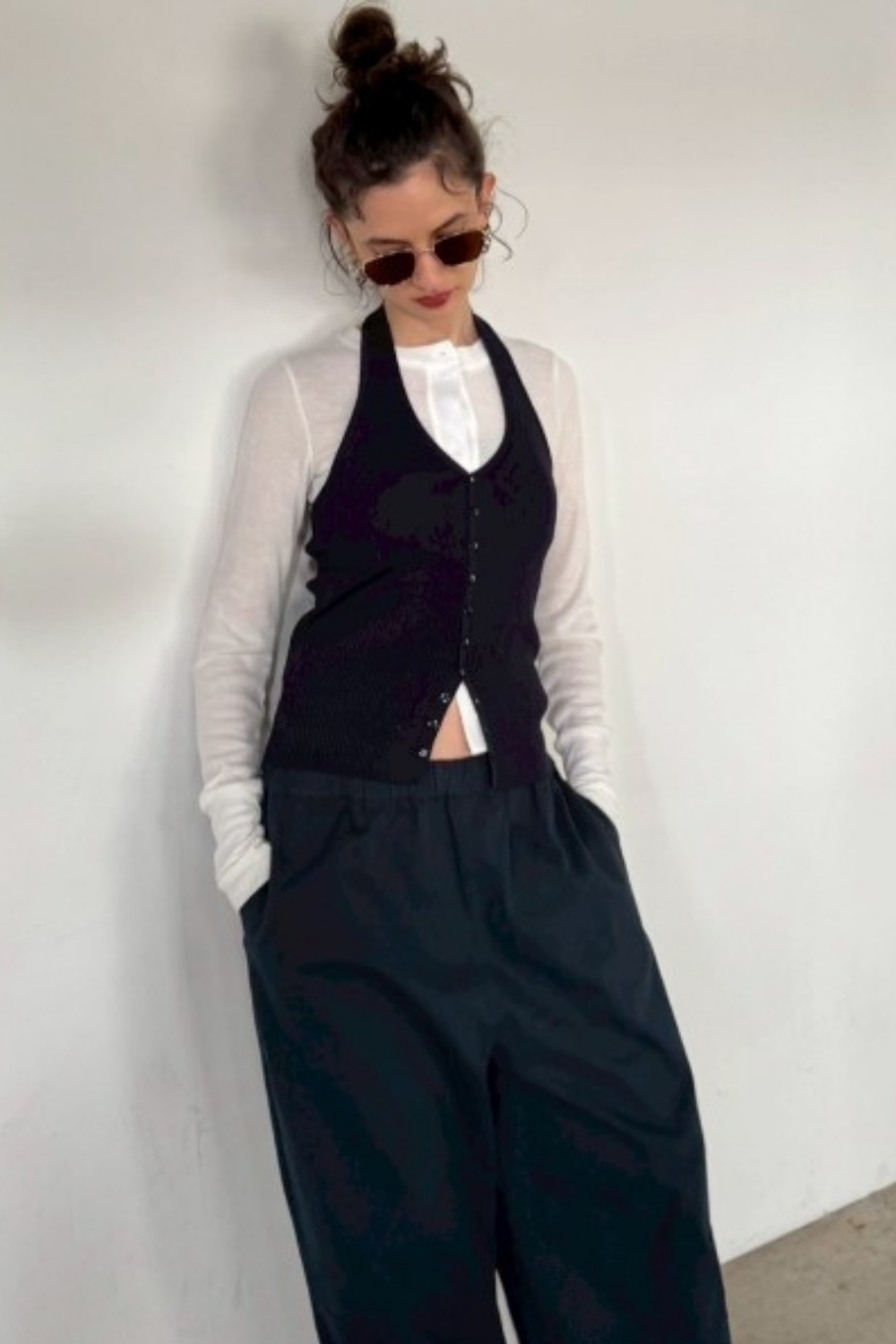 Sheer rib cardigan