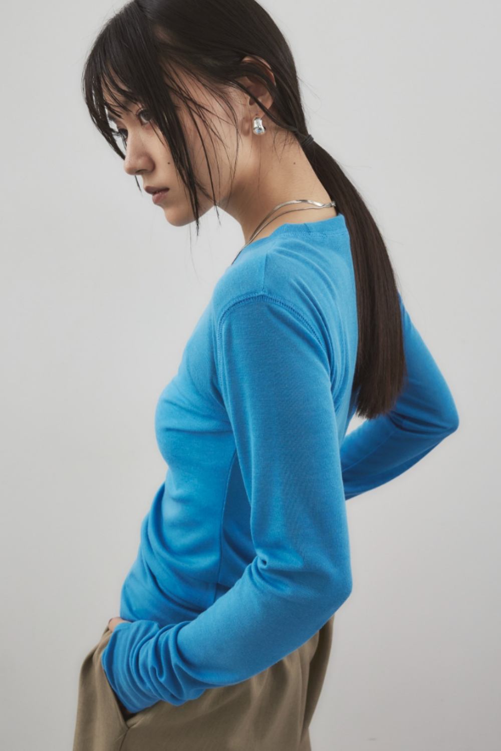 Sheer long sleeve tee