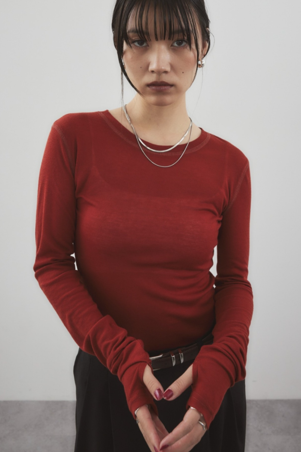 Sheer long sleeve tee