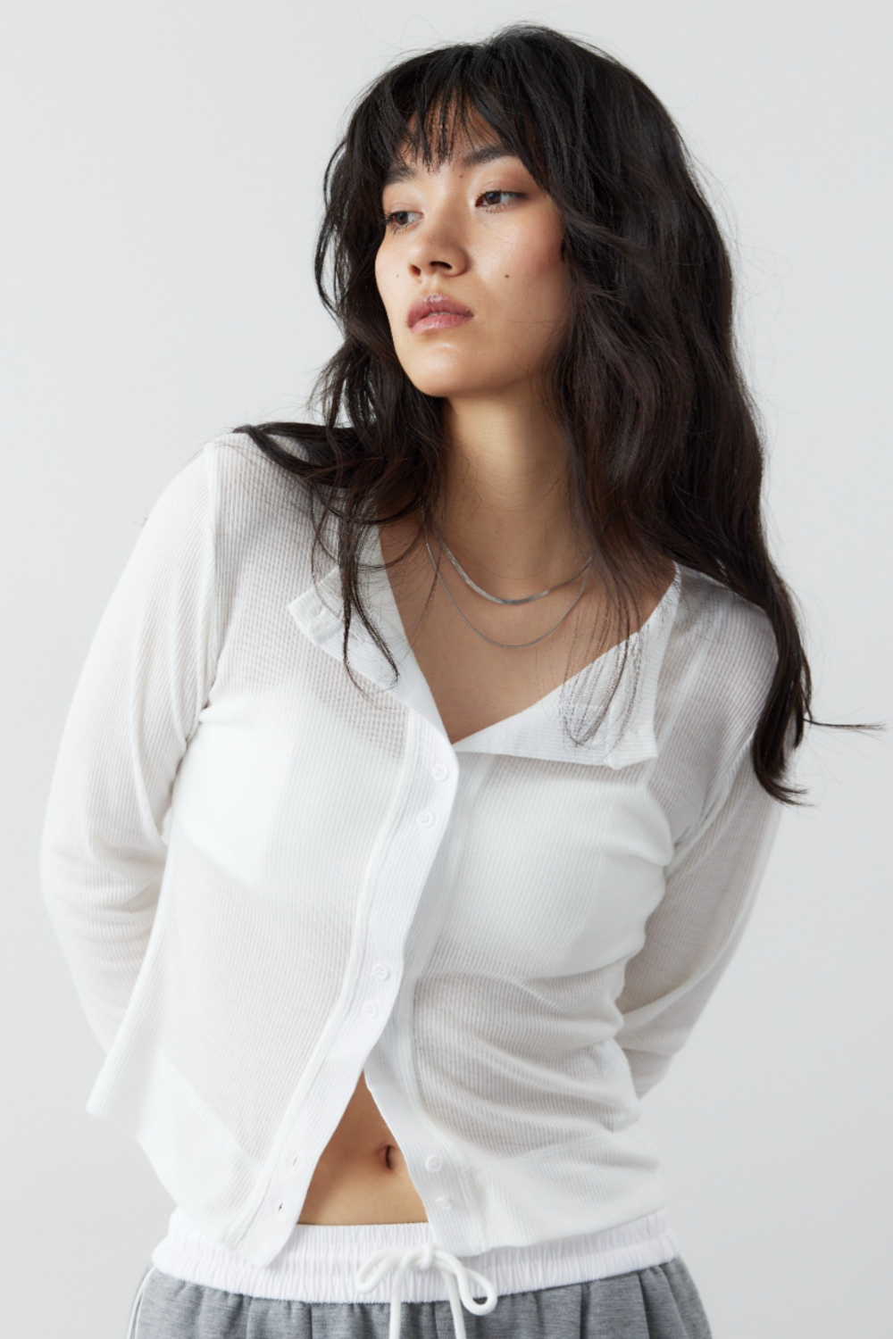 Sheer rib cardigan