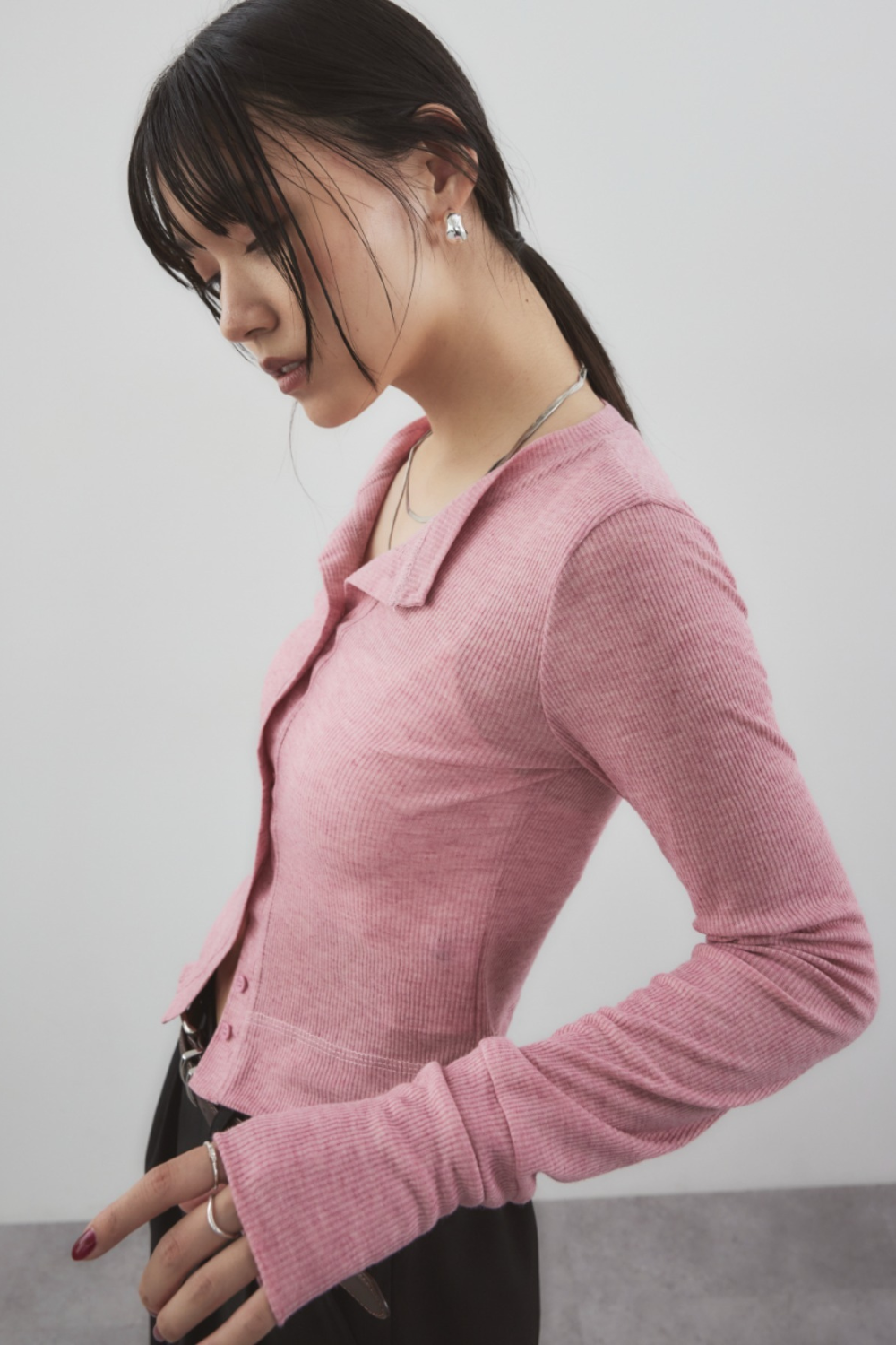 Sheer rib cardigan