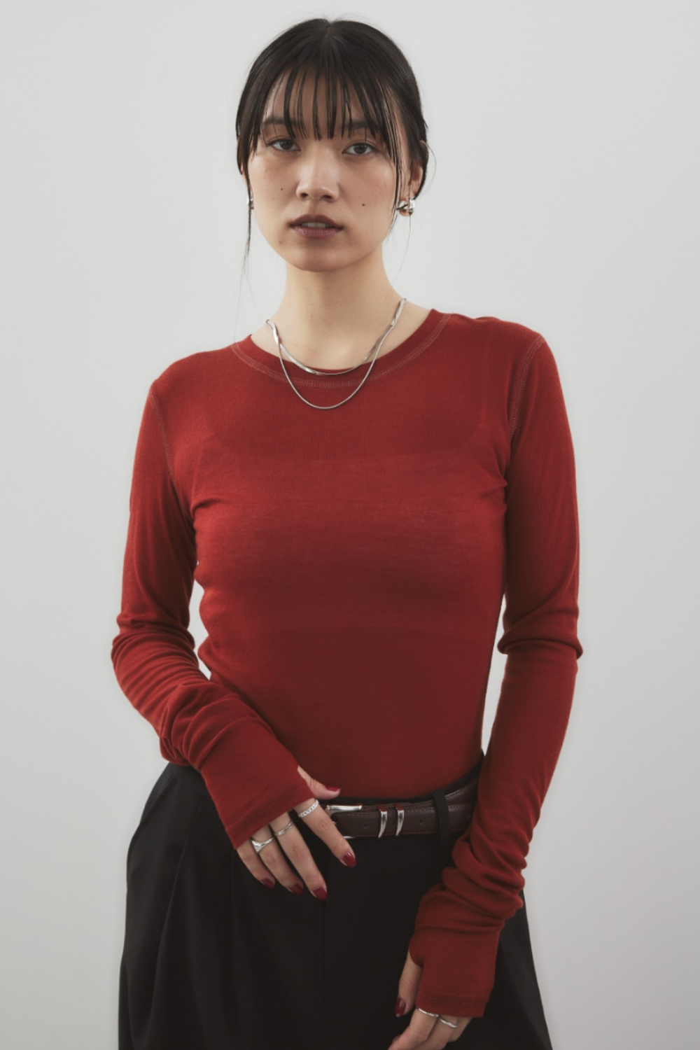 Sheer long sleeve tee