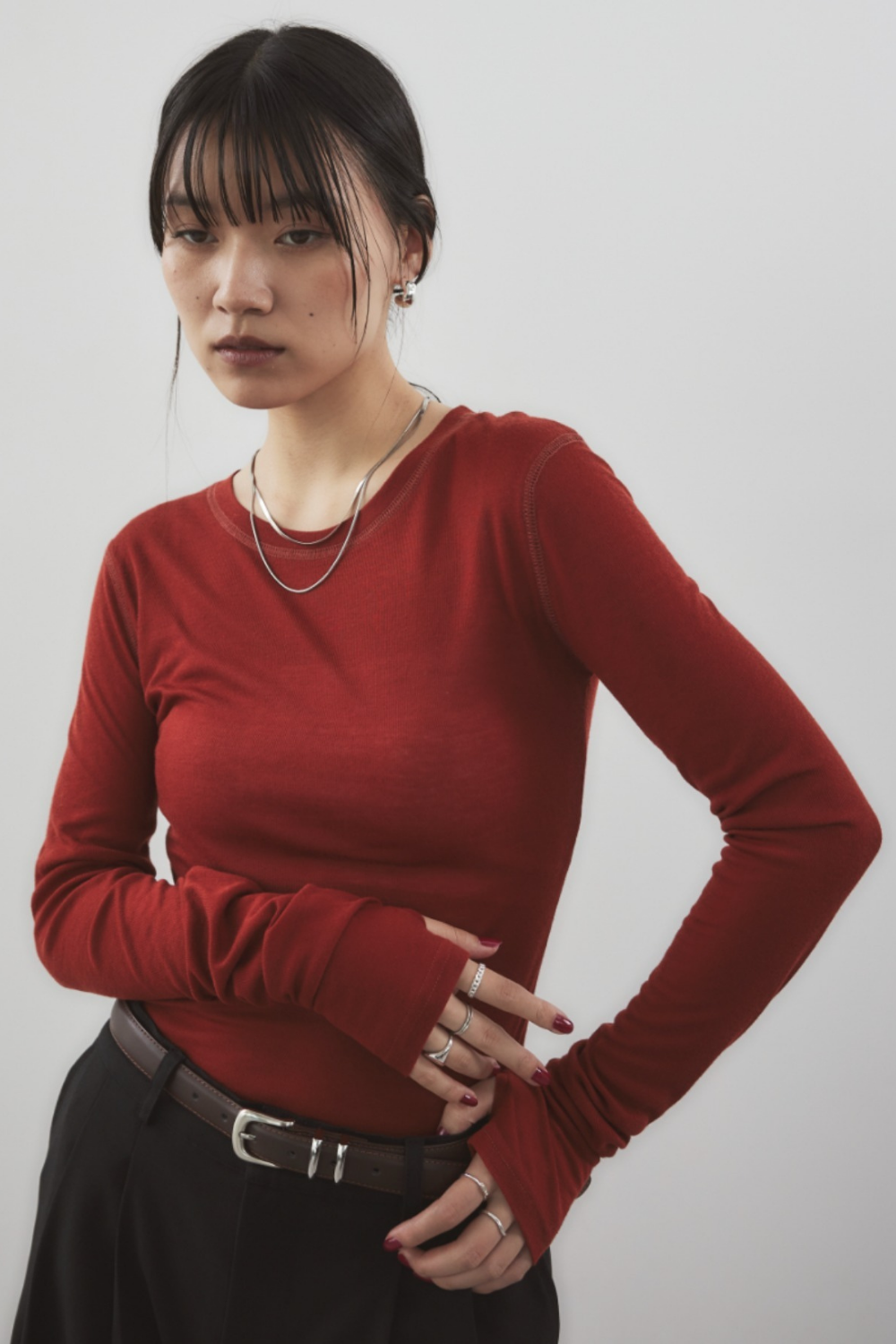 Sheer long sleeve tee