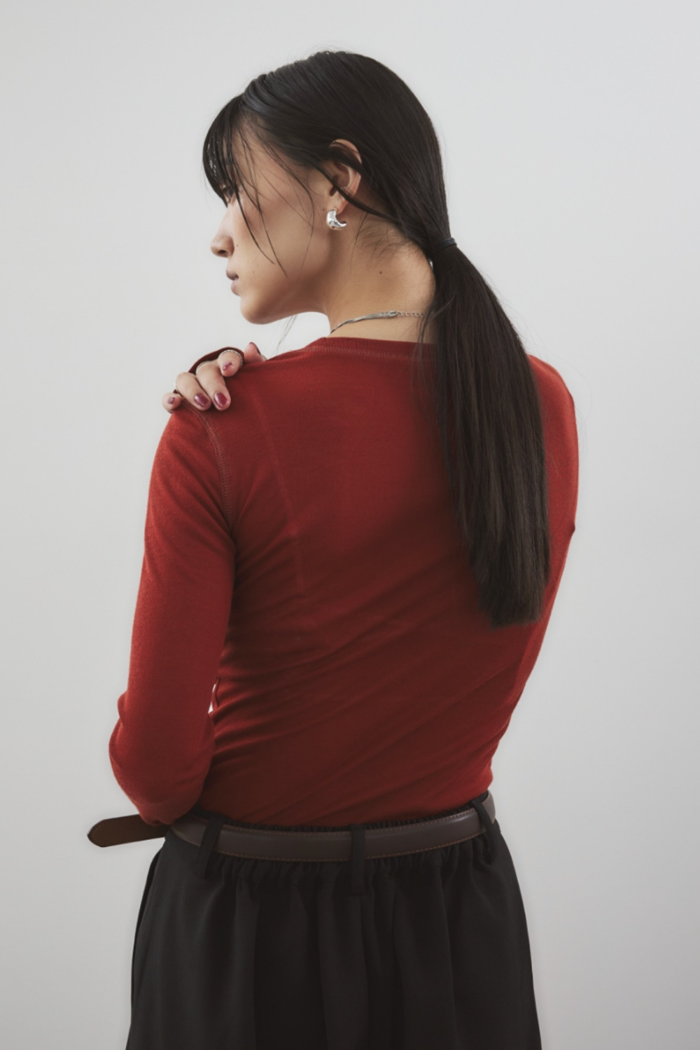 Sheer long sleeve tee