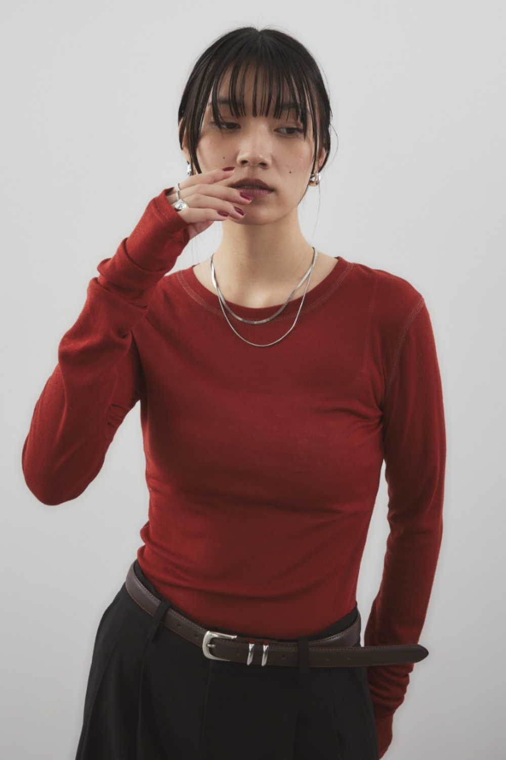 Sheer long sleeve tee