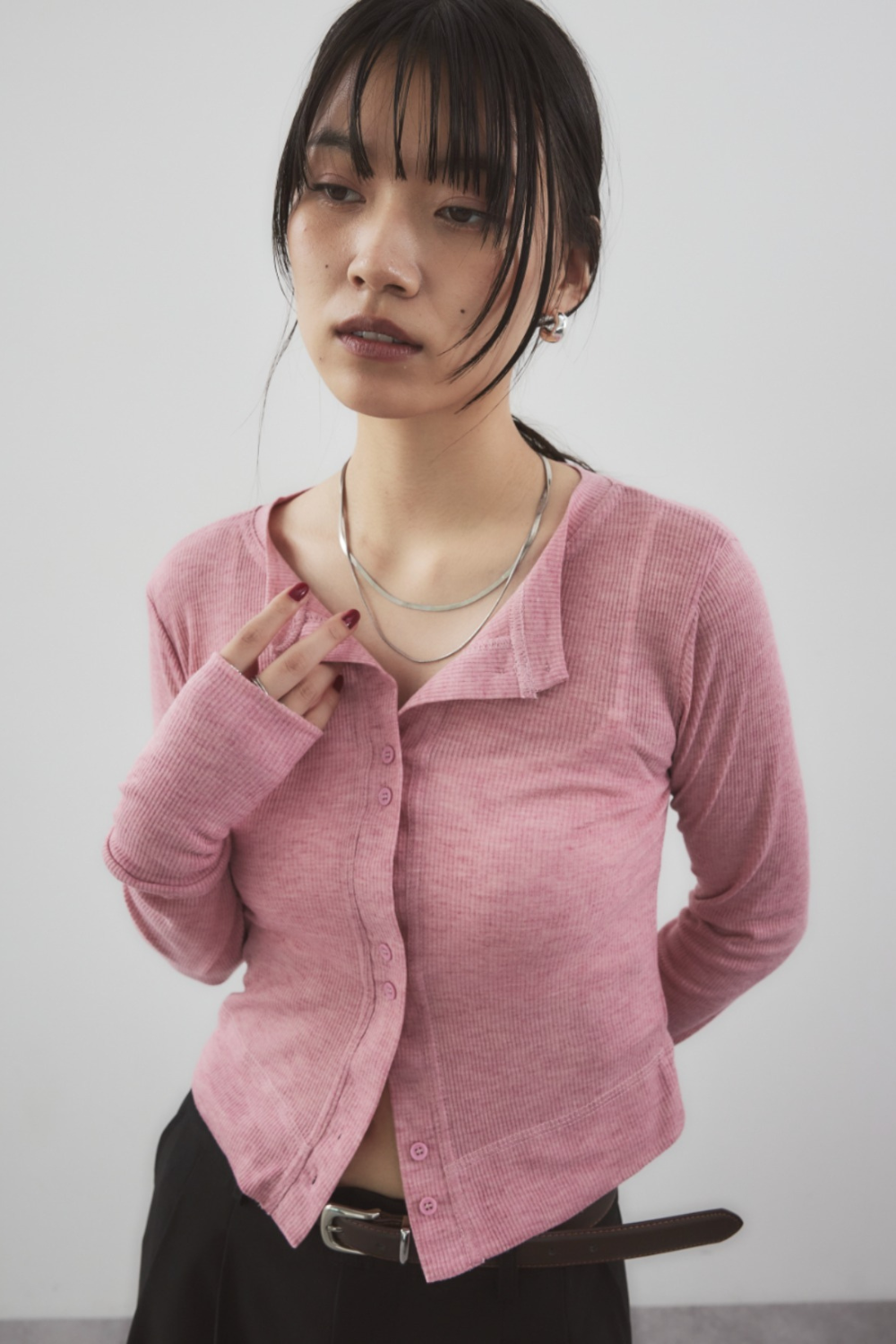 Sheer rib cardigan