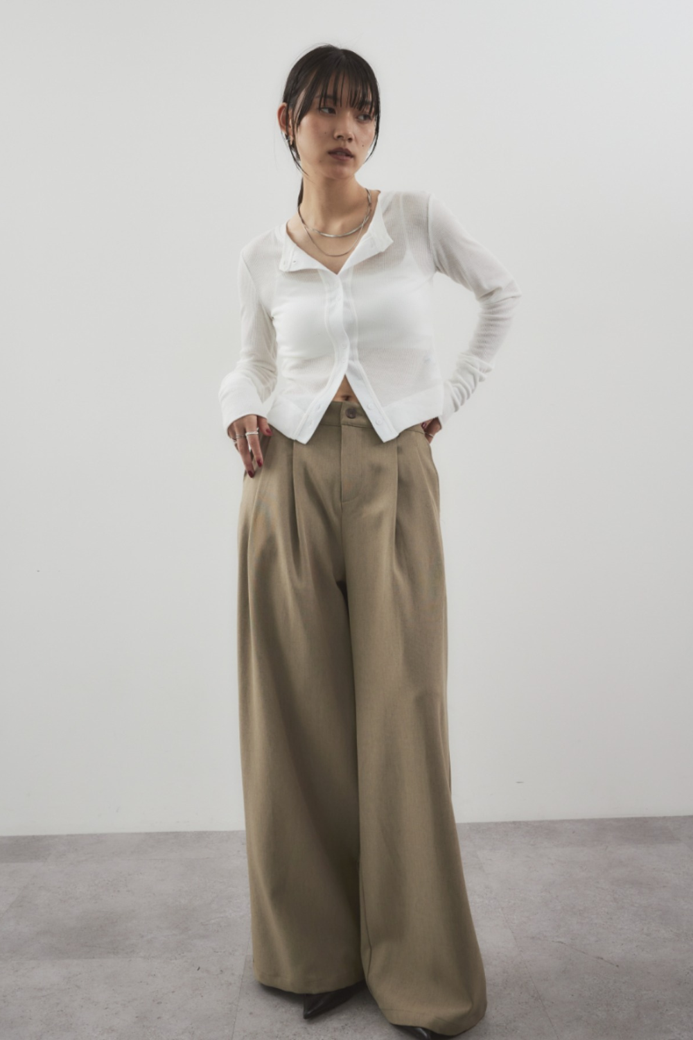 Sheer rib cardigan