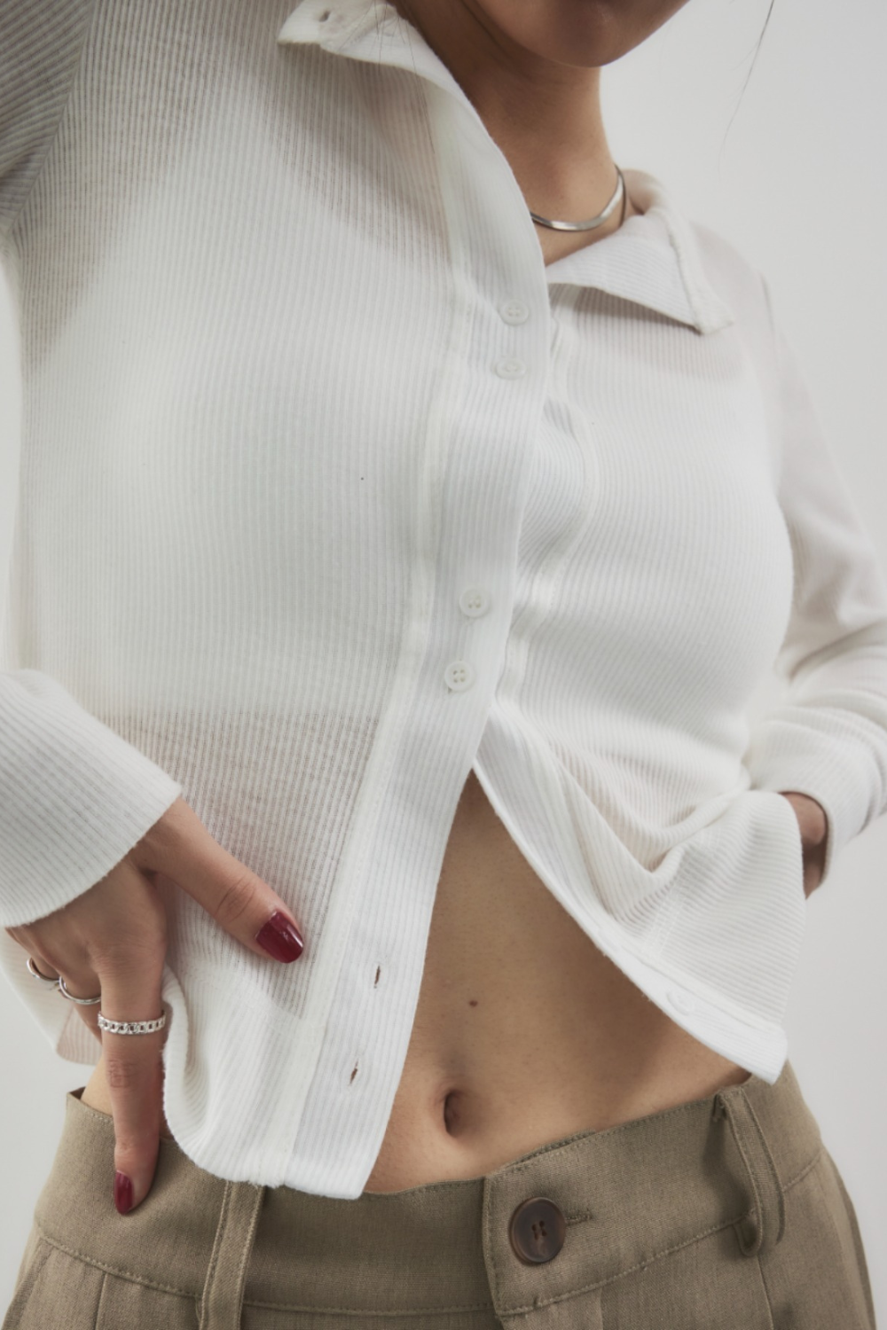 Sheer rib cardigan