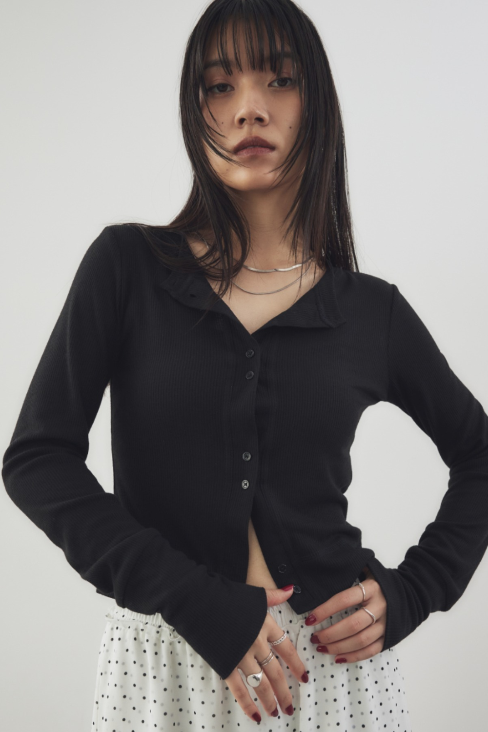 Sheer rib cardigan
