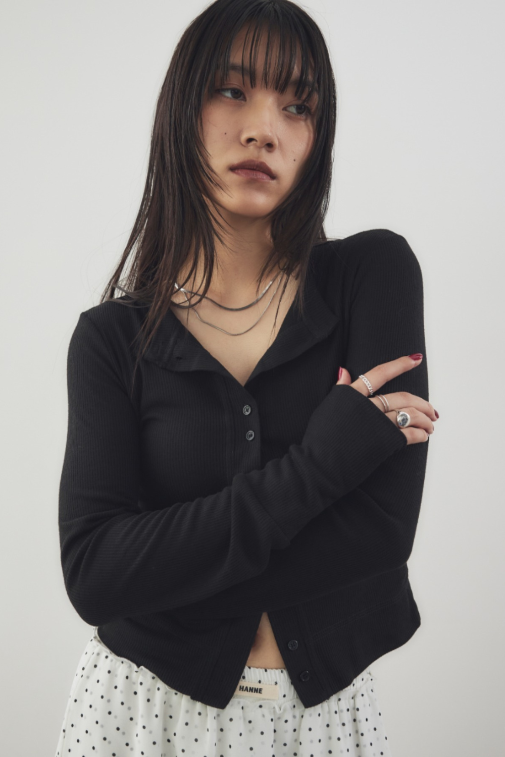 Sheer rib cardigan